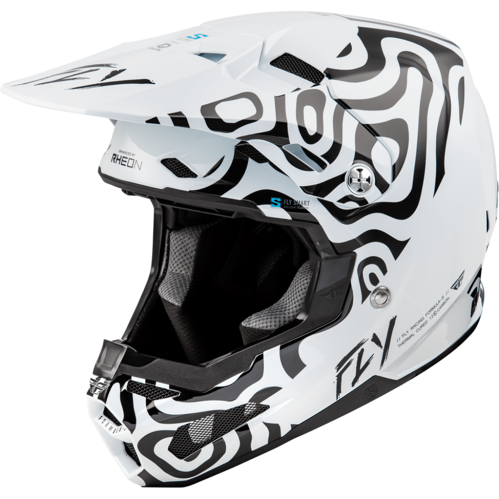 fly white motorcycle helmet FORMULA S CARBON FIBER LIGHTWEIGHT MOTOCROSS HELMETS FLY Racing Formula CP Seal