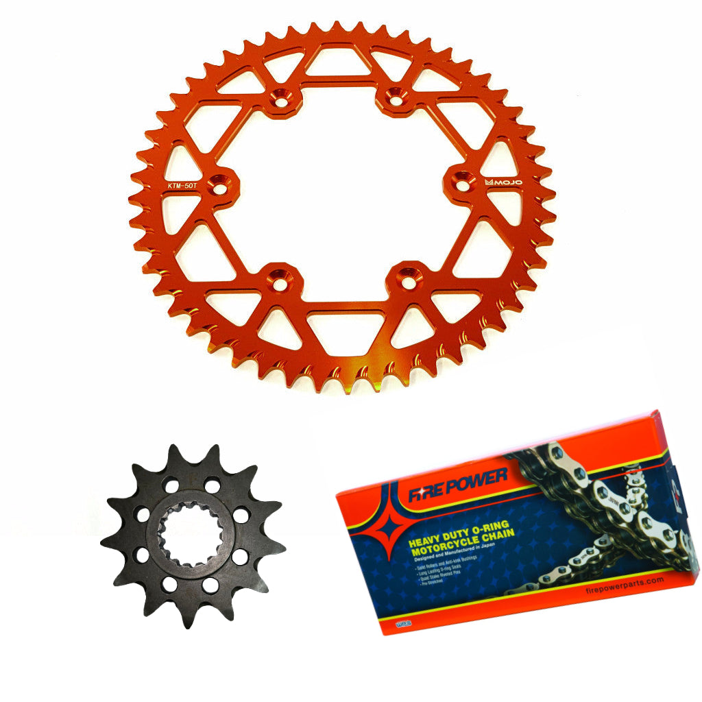 MOJO KTM Chain and Sprocket Kit Orange | MOJO-KTM-CSK-ORG