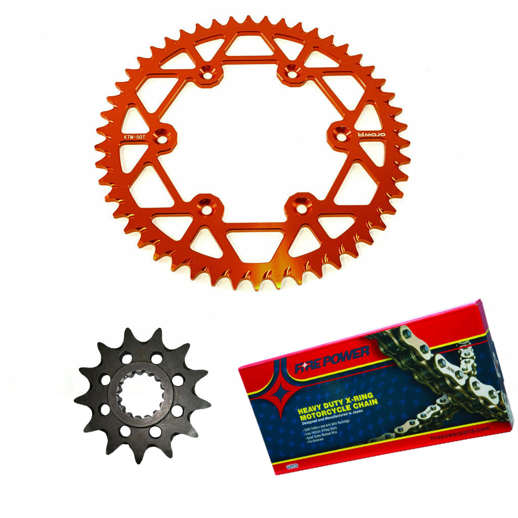 MOJO KTM Chain and Sprocket Kit Orange | MOJO-KTM-CSK-ORG