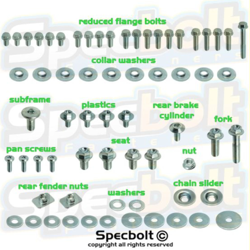 Specbolt - Kawasaki 96-Current KX/KXF Spec-Pak Factory Fastener Kit | SP-KAW-KXKXF