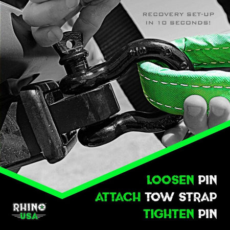 Rhino USA Shackle Hitch Receiver W/ D-Ring (White)