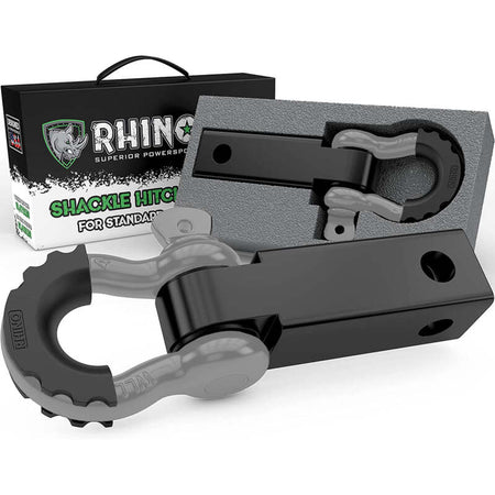 Rhino USA Shackle Hitch Receiver W/ D-Ring (Black)
