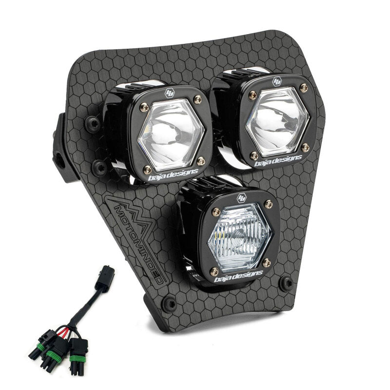 Baja Designs 24-25 KTM EXC-F Triple S1 Hydra (D/C) LED Headlight Kit w/ Hi-Low Harness - Clear