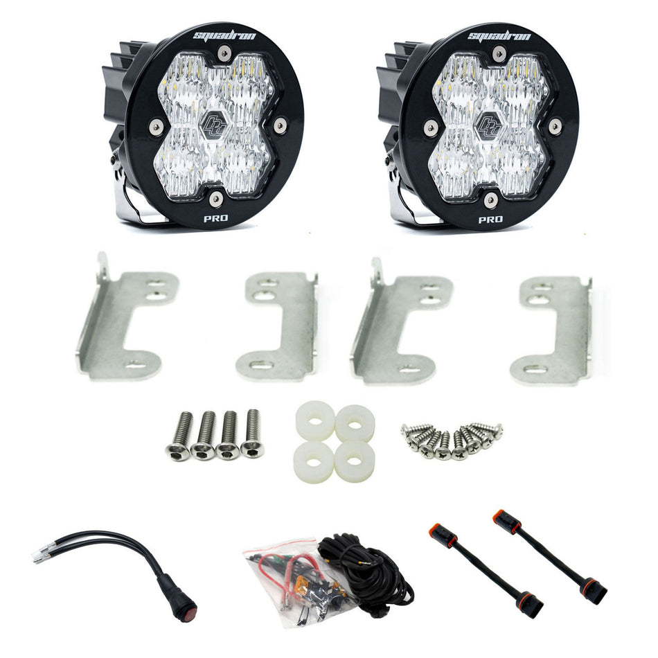Baja Designs Squadron-R 2.0 Pro Fog Pocket Light Kit Jeep Wrangler JL & Gladiator JT w/ OE Sahara Bumper