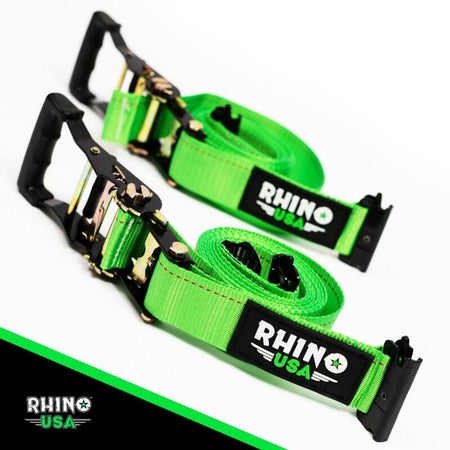 Rhino USA Utv Wheel Chock Tie-Down Kit (4-Wheel Kit) (Green)