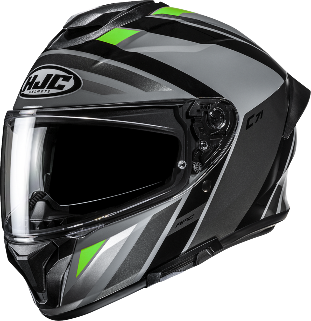 hjc fresh air helmet C20 - Black 38 Pinlock ready face shield comes with a new PE (Push/Eject) locking system for improved safety HJC F100 Carbon Solid Black