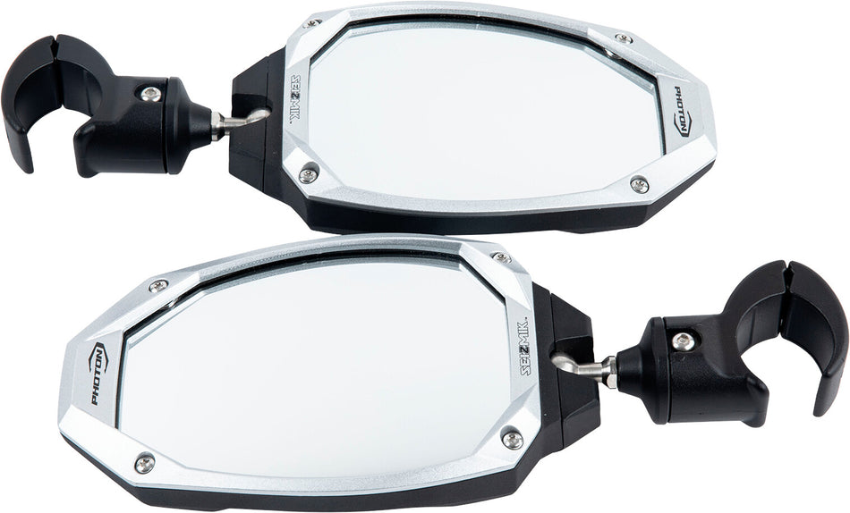 Seizmik Photon Side View Mirror with Cast Aluminum Body & Bezel Adjustable Clamp (Pair) | 56-18112