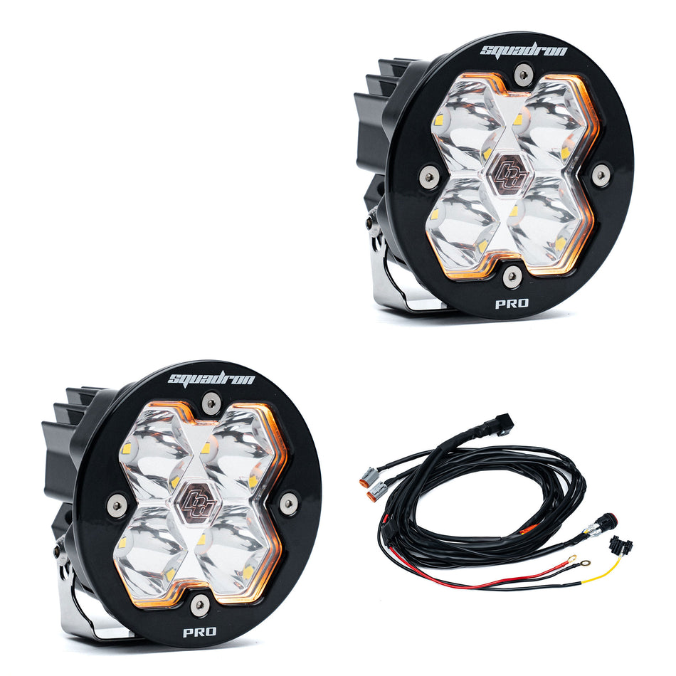 Baja Designs Squadron-R 2.0 Pro Black LED Auxiliary Light Pod Pair