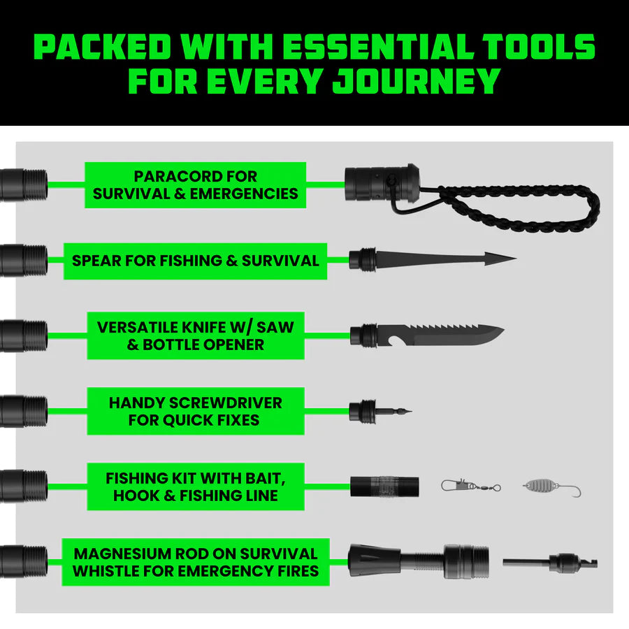 Rhino USA Tactical Hiking Stick w/ Integrated Survival Kit