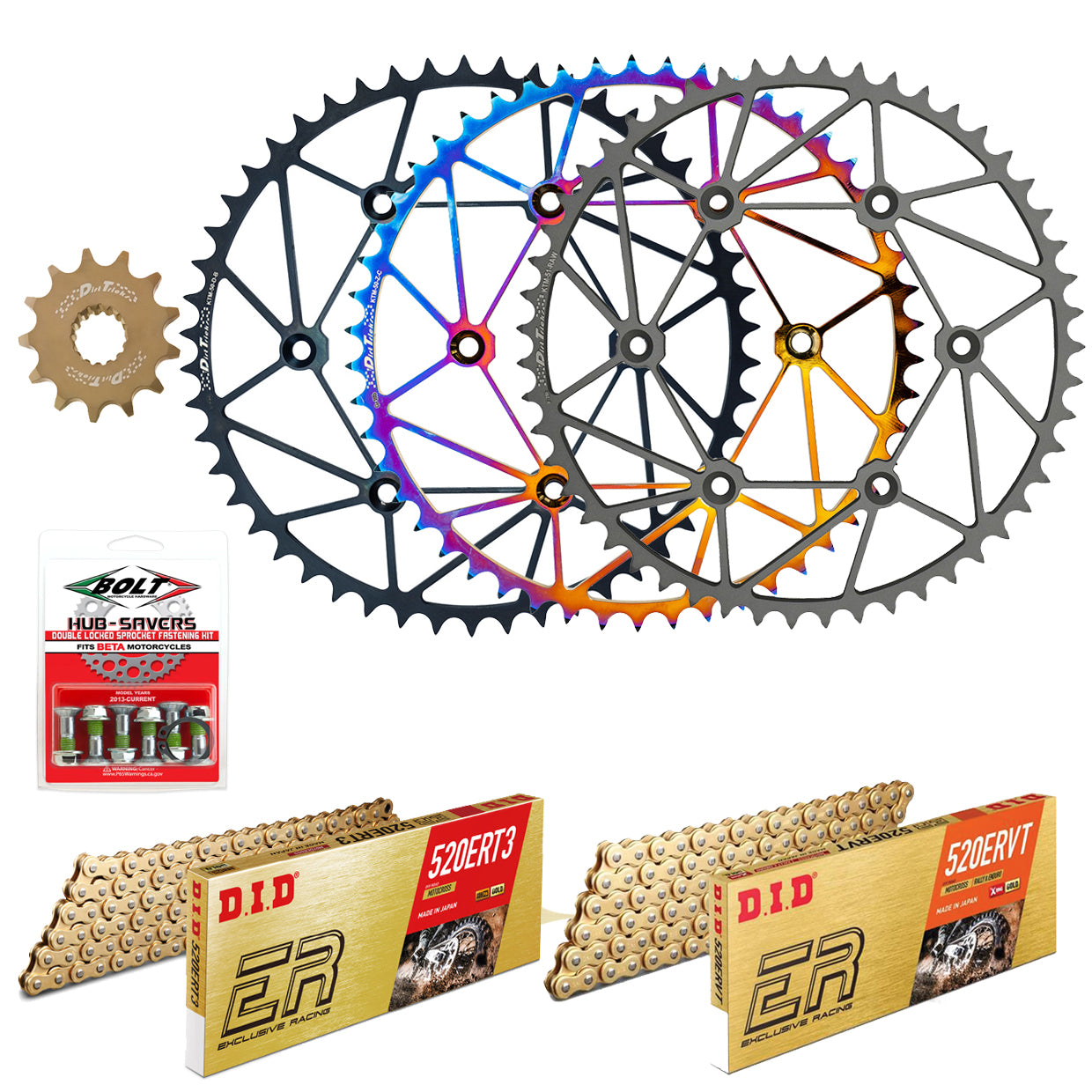 Dirt Tricks Front & Rear Sprockets &  D.I.D ERT3 or ERVT X-Ring Chain Beta