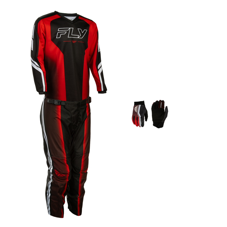 Fly Racing Youth F-16 Raze Gearset - Black/Red/White