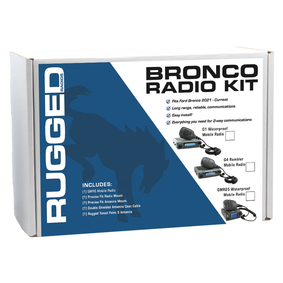 Rugged Radios Two-Way GMRS Mobile Radio Kit Ford Bronco