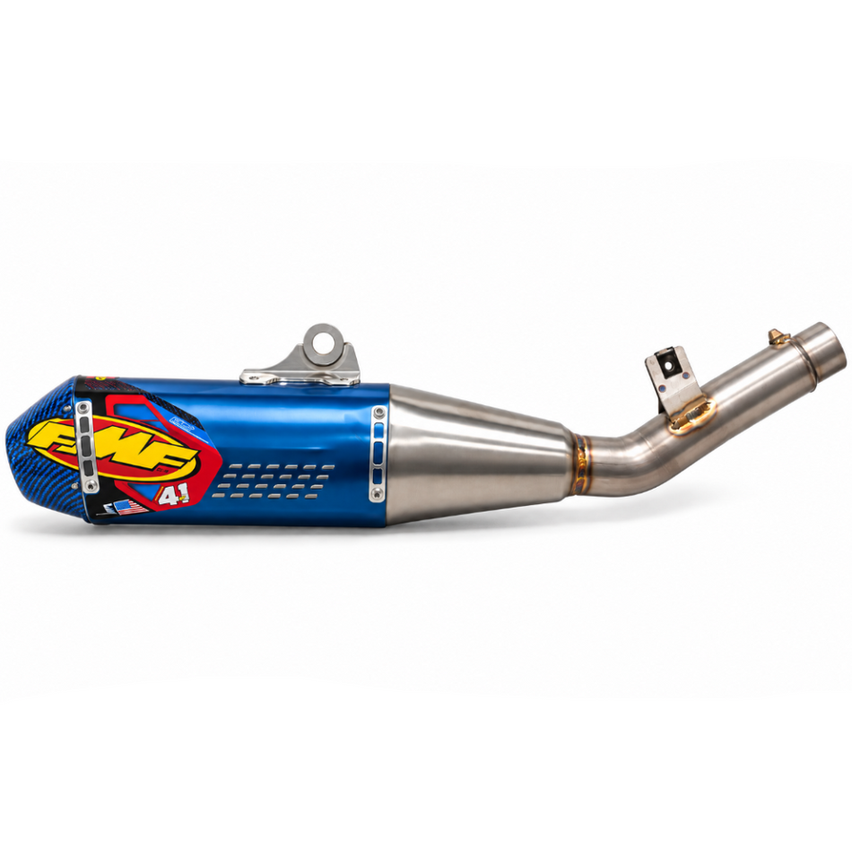 FMF Factory 4.1 RCT Titanium Muffler w/ Blue Carbon Cap 2027+ Kawasaki KX 250F/FX | 042425