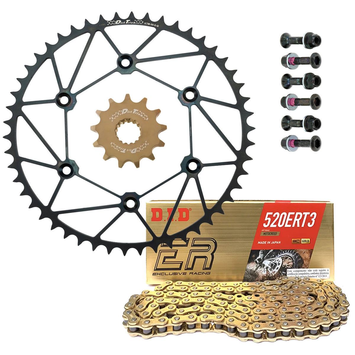 Dirt Tricks Front & Rear Sprockets &  D.I.D ERT3 or ERVT X-Ring Chain Kit Sherco