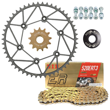 Dirt Tricks Front & Rear Sprockets &  D.I.D ERT3 or ERVT X-Ring Chain Kit fits Honda CRF450R