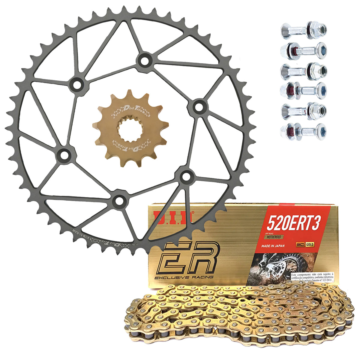 Dirt Tricks Front & Rear Sprockets &  D.I.D ERT3 or ERVT X-Ring Chain Kit Sherco