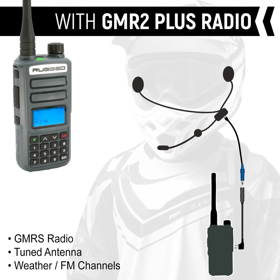 Rugged Radios ENDURO Moto Kit w/ Compact Harness Cable