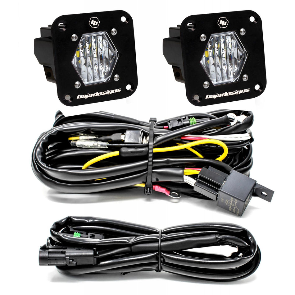 Baja Designs S1 Black Flush Mount LED Light Pod Reverse Kit
