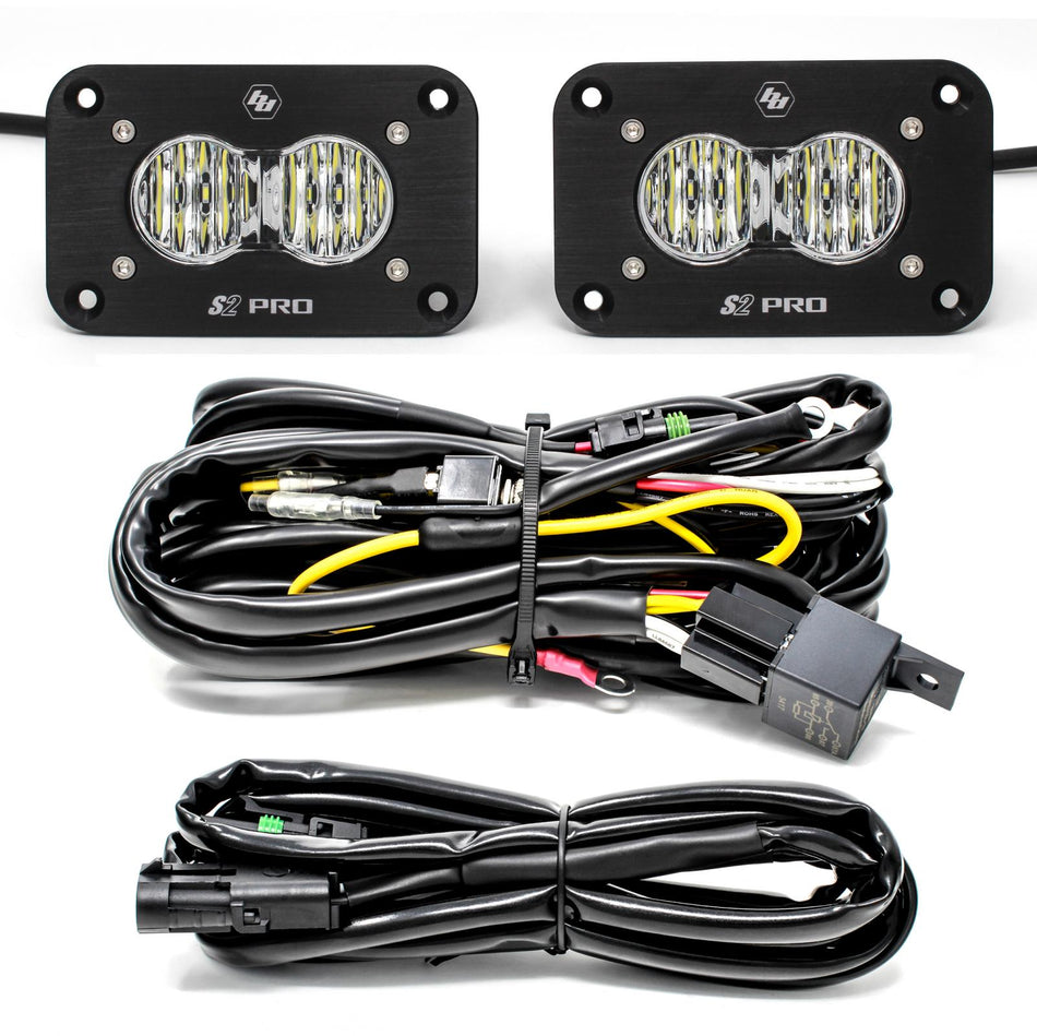 Baja Designs S2 Pro Black Flush Mount LED Light Pod Reverse Kit