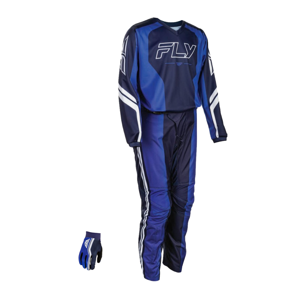 Fly Racing Youth F-16 Raze Gearset - Navy/Blue/White