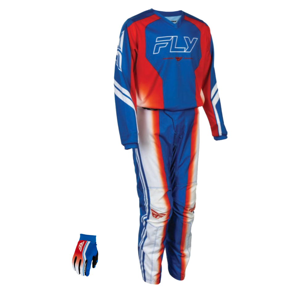 Fly Racing Youth F-16 Raze Gearset - Red/White/Blue