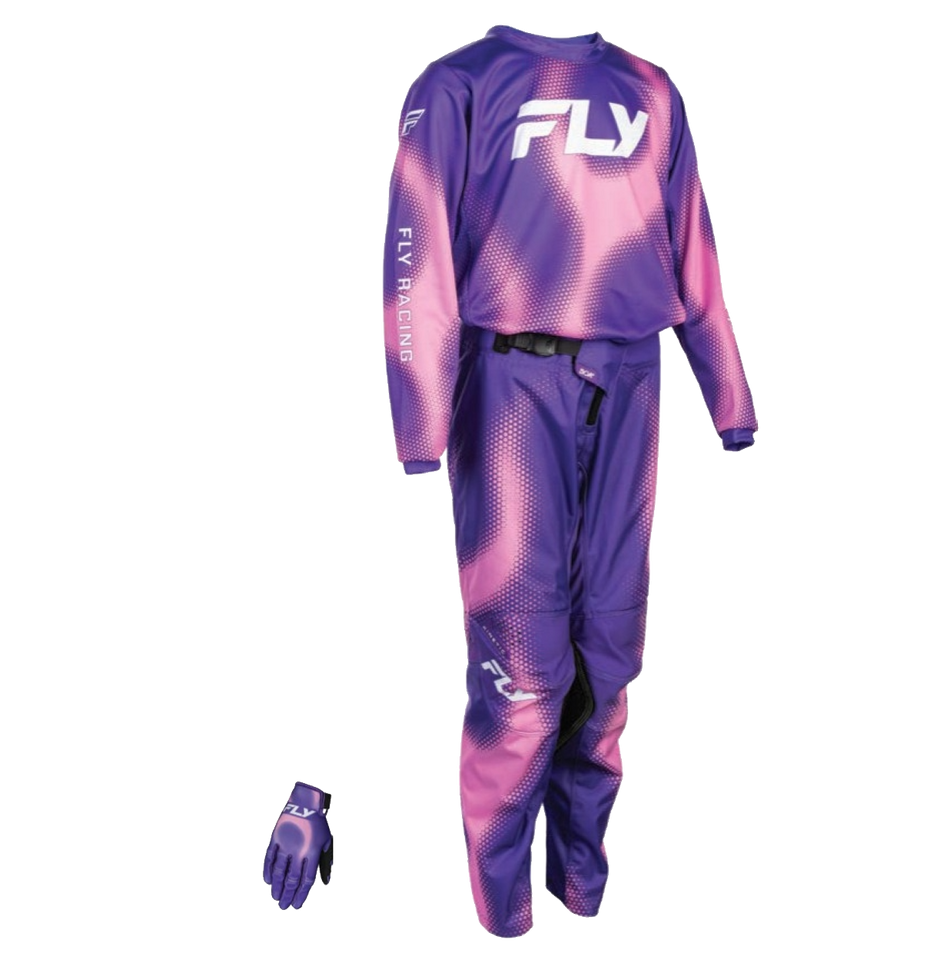 Fly Racing Youth Kinetic Gearset - Purple / Pink