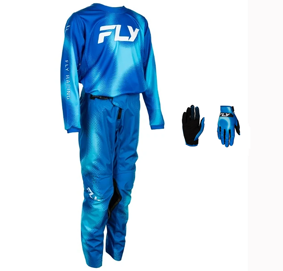 Fly Racing Youth Kinetic Torch Pants - Light Blue / Blue