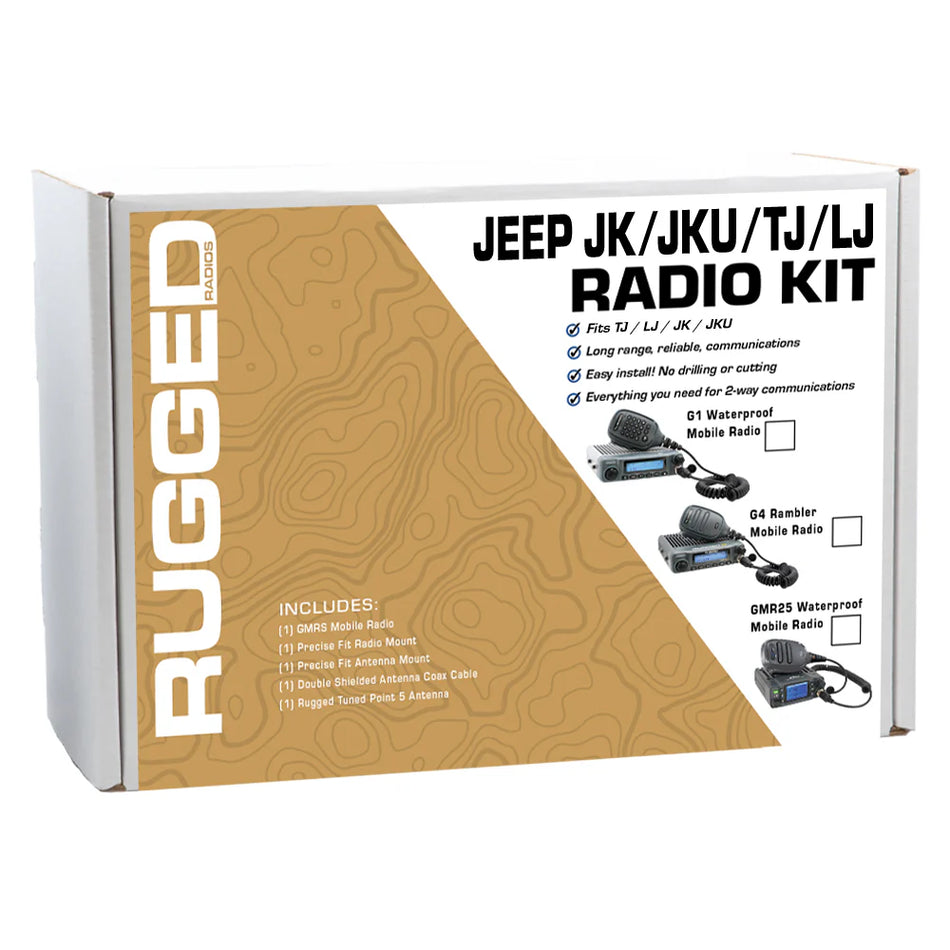 Rugged Radios GMRS Mobile Radio Kit for Jeep Wrangler TJ, LJ, and JK