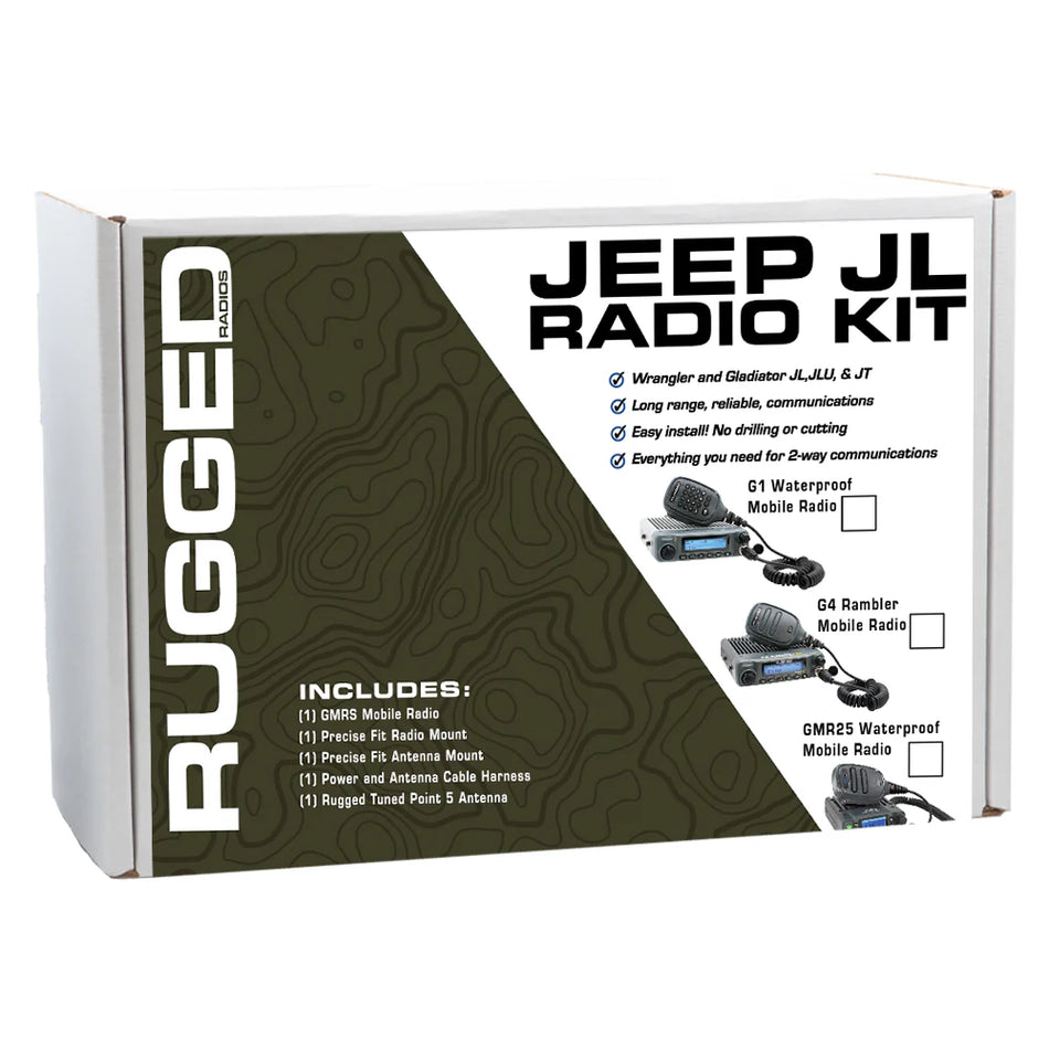 Rugged Radios GMRS Mobile Radio Kit for Jeep Wrangler JL & Gladiator JT