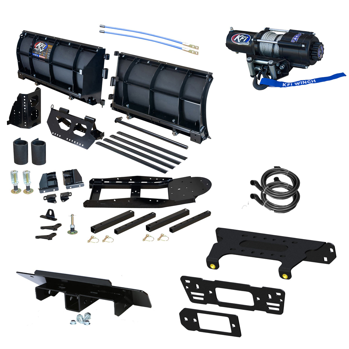 KFI Pro-V 80" Snowplow Kit Polaris Ranger Crew Pro XD/900/1000 - MojoMotoSport.com