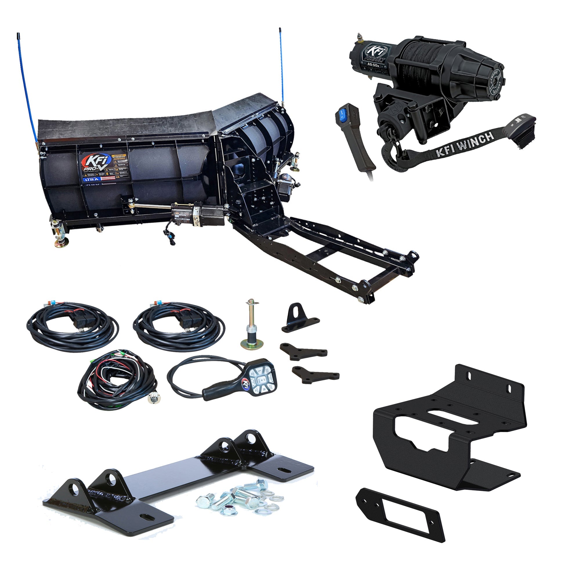 KFI V-Plow Snowplow Kit fits 2016-on Honda Pioneer 1000, 1000-5, 1000-6 - MojoMotoSport.com