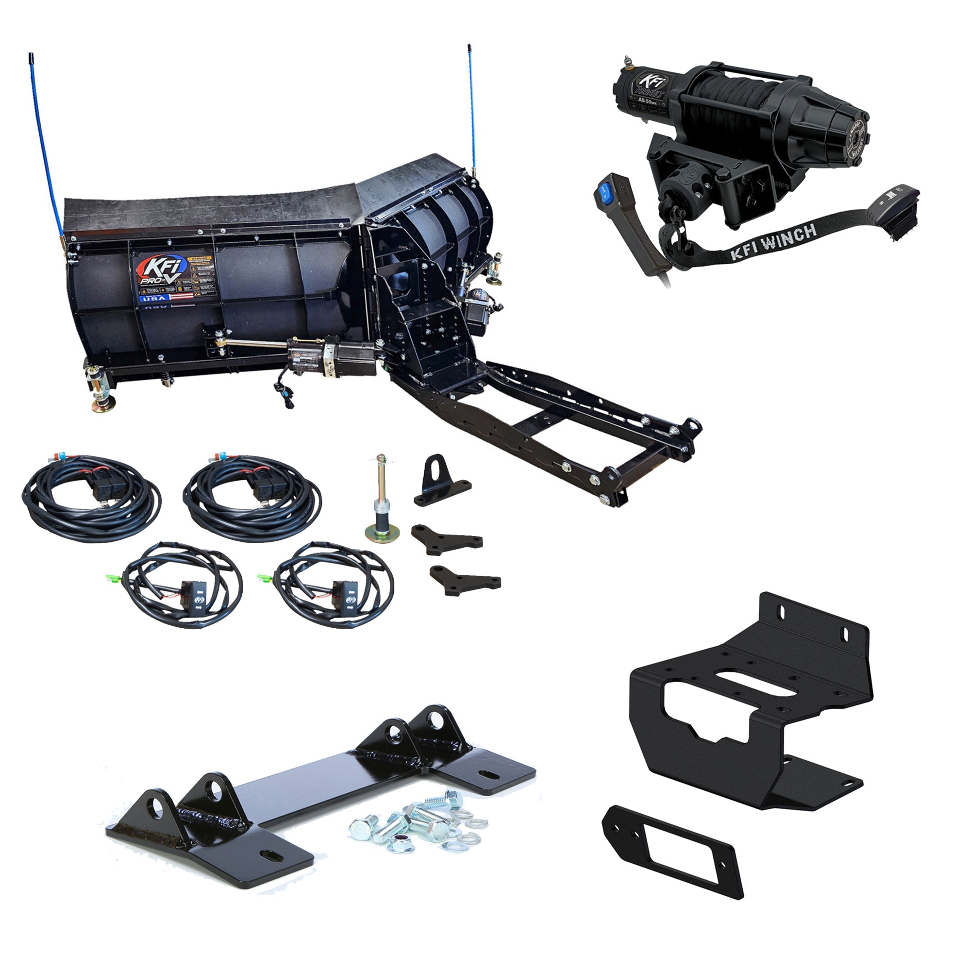 KFI V-Plow Snowplow Kit fits 2016-on Honda Pioneer 1000, 1000-5, 1000-6 - MojoMotoSport.com