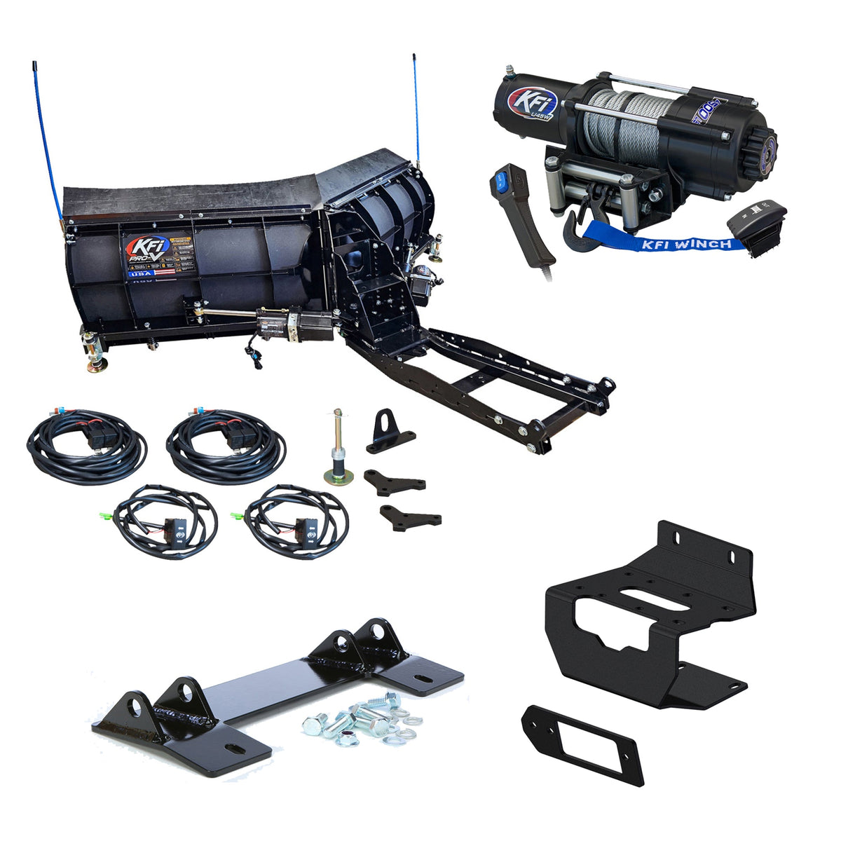 KFI V-Plow Snowplow Kit fits 2016-on Honda Pioneer 1000, 1000-5, 1000-6 - MojoMotoSport.com