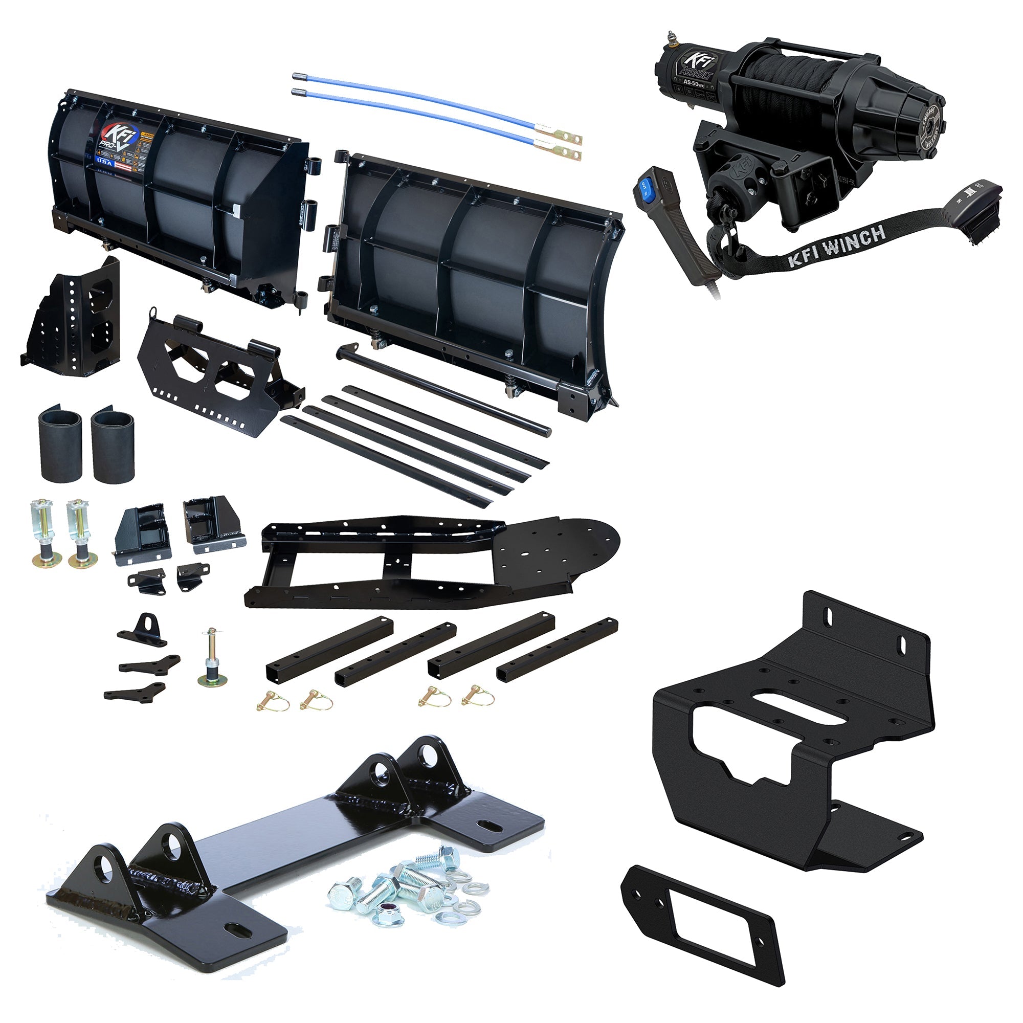 KFI V-Plow Snowplow Kit fits 2016-on Honda Pioneer 1000, 1000-5, 1000-6 - MojoMotoSport.com