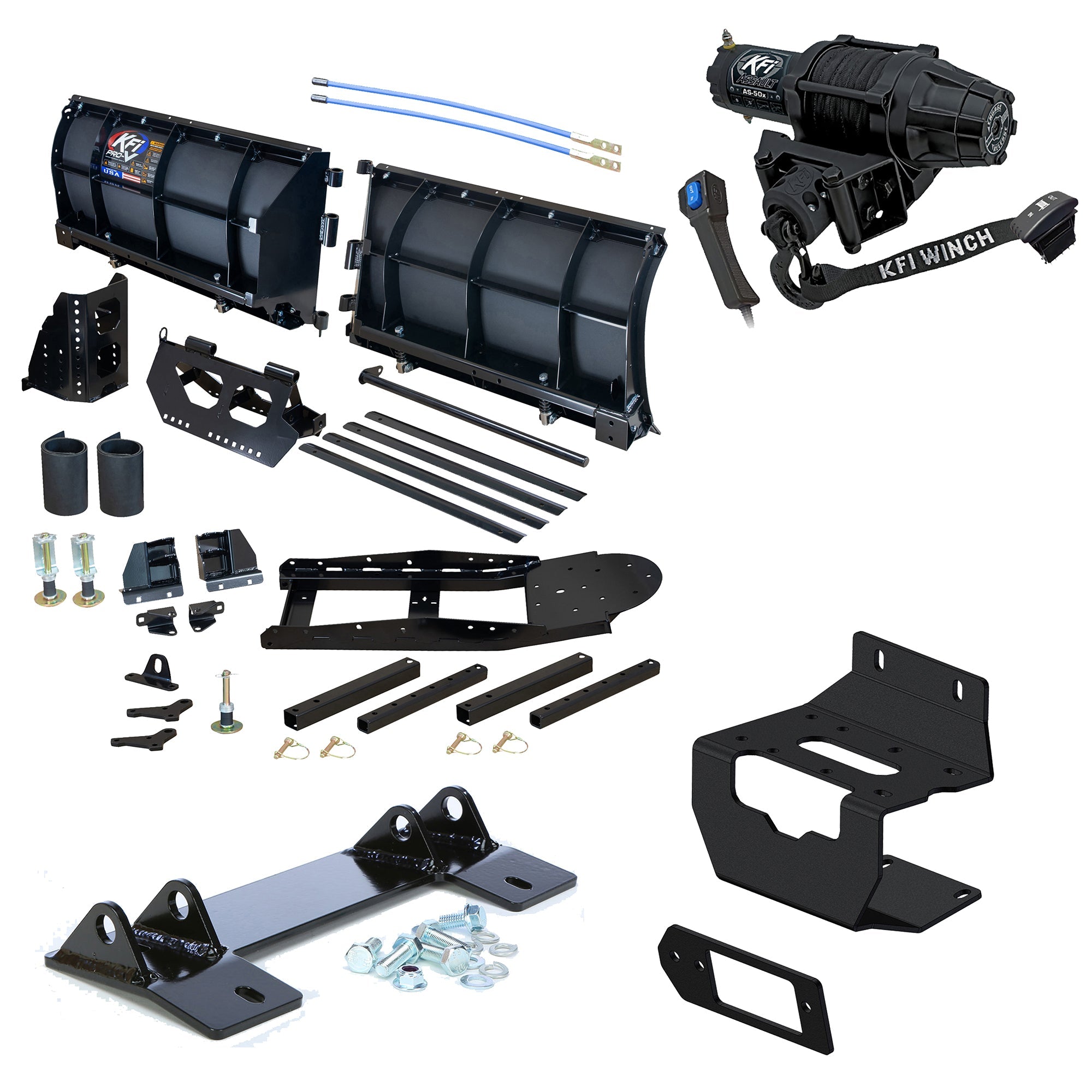KFI V-Plow Snowplow Kit fits 2016-on Honda Pioneer 1000, 1000-5, 1000-6 - MojoMotoSport.com