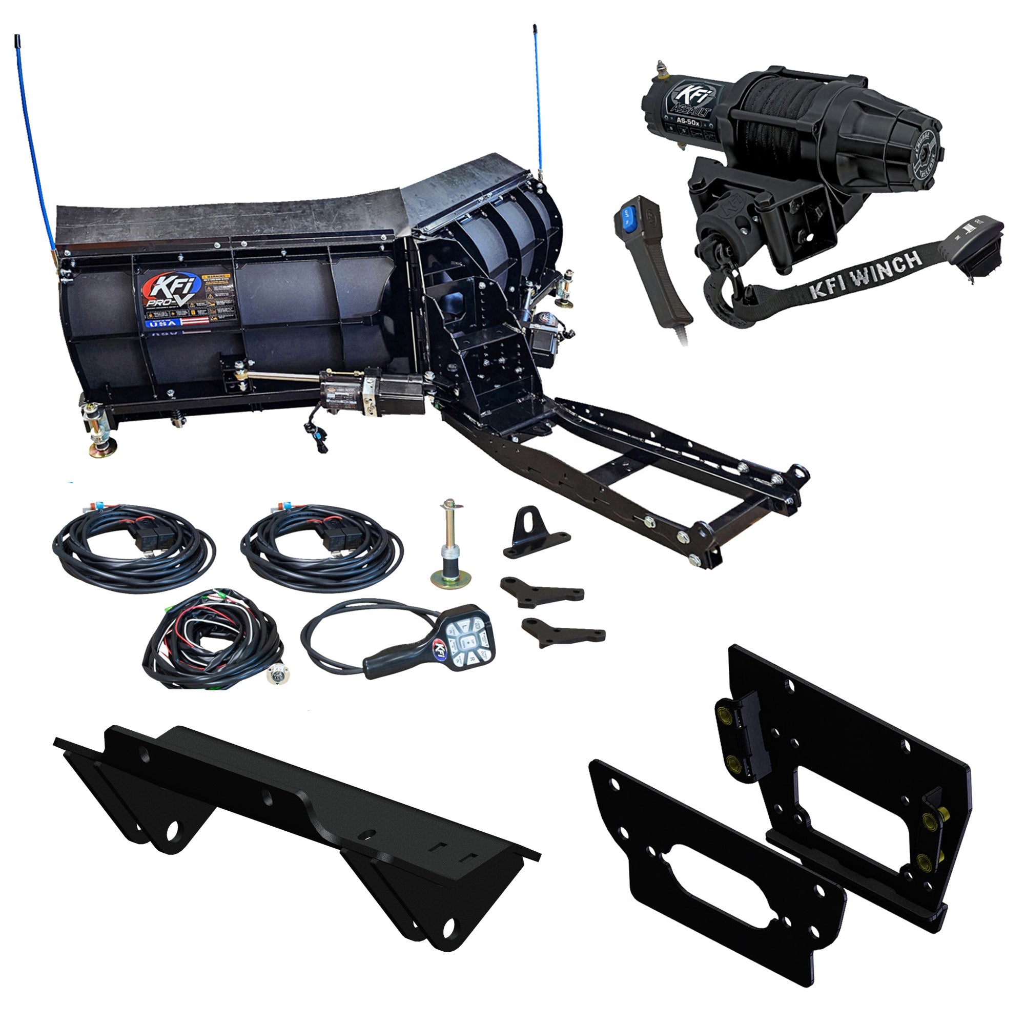 KFI 80" Pro-V Snowplow Kit fits Kawasaki Teryx KRX 1000 & KRX 4 1000 - MojoMotoSport.com