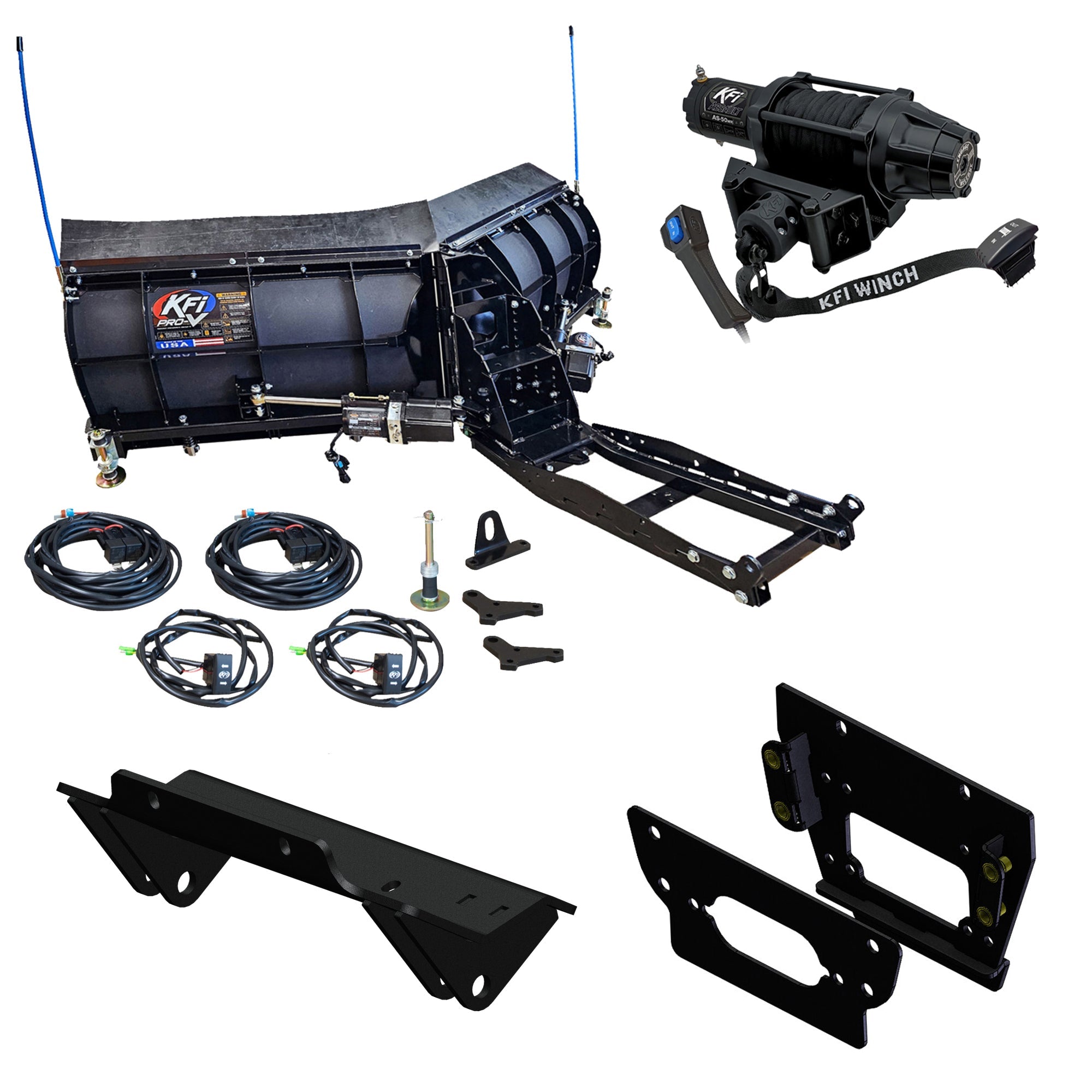 KFI 80" Pro-V Snowplow Kit fits Kawasaki Teryx KRX 1000 & KRX 4 1000 - MojoMotoSport.com
