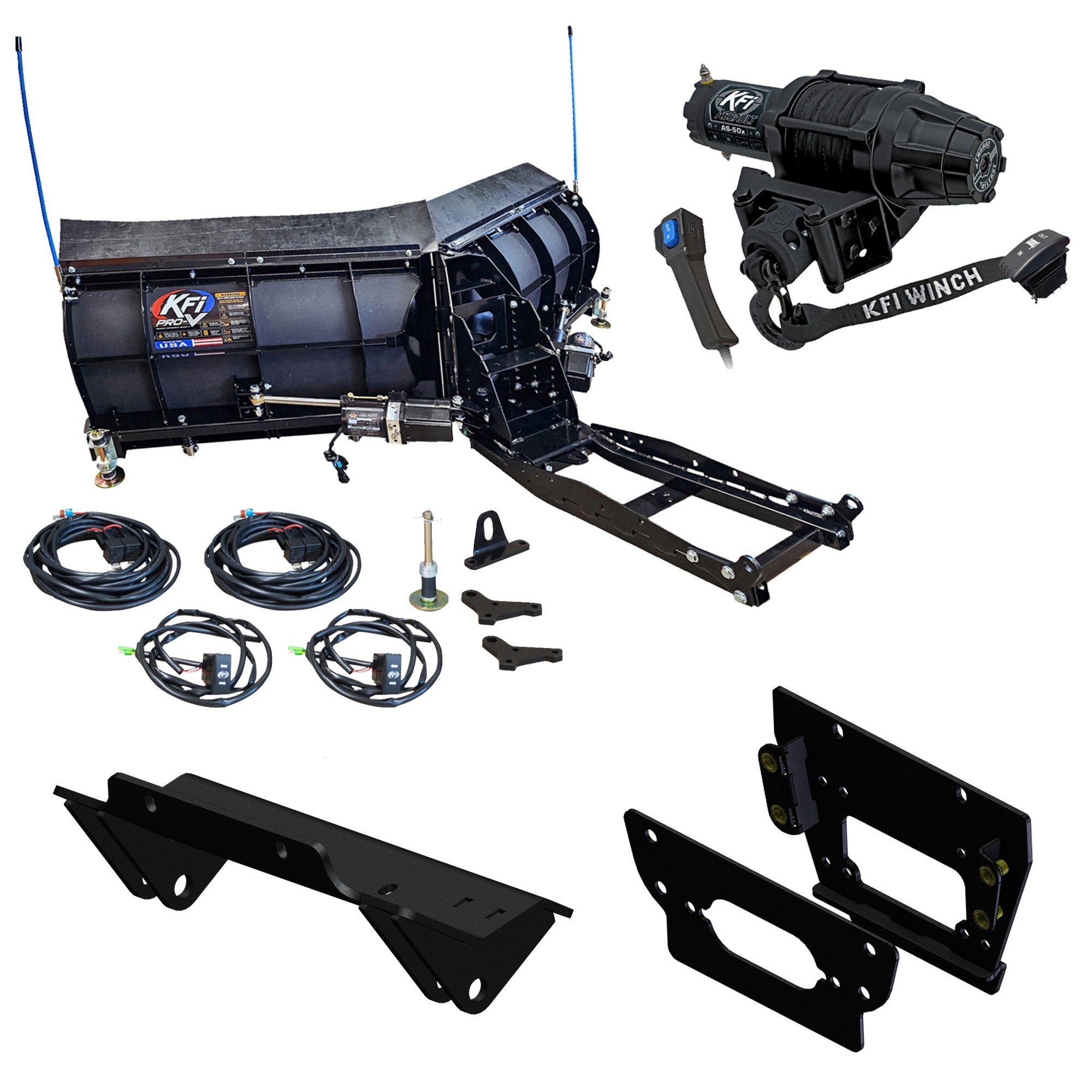 KFI 80" Pro-V Snowplow Kit fits Kawasaki Teryx KRX 1000 & KRX 4 1000 - MojoMotoSport.com