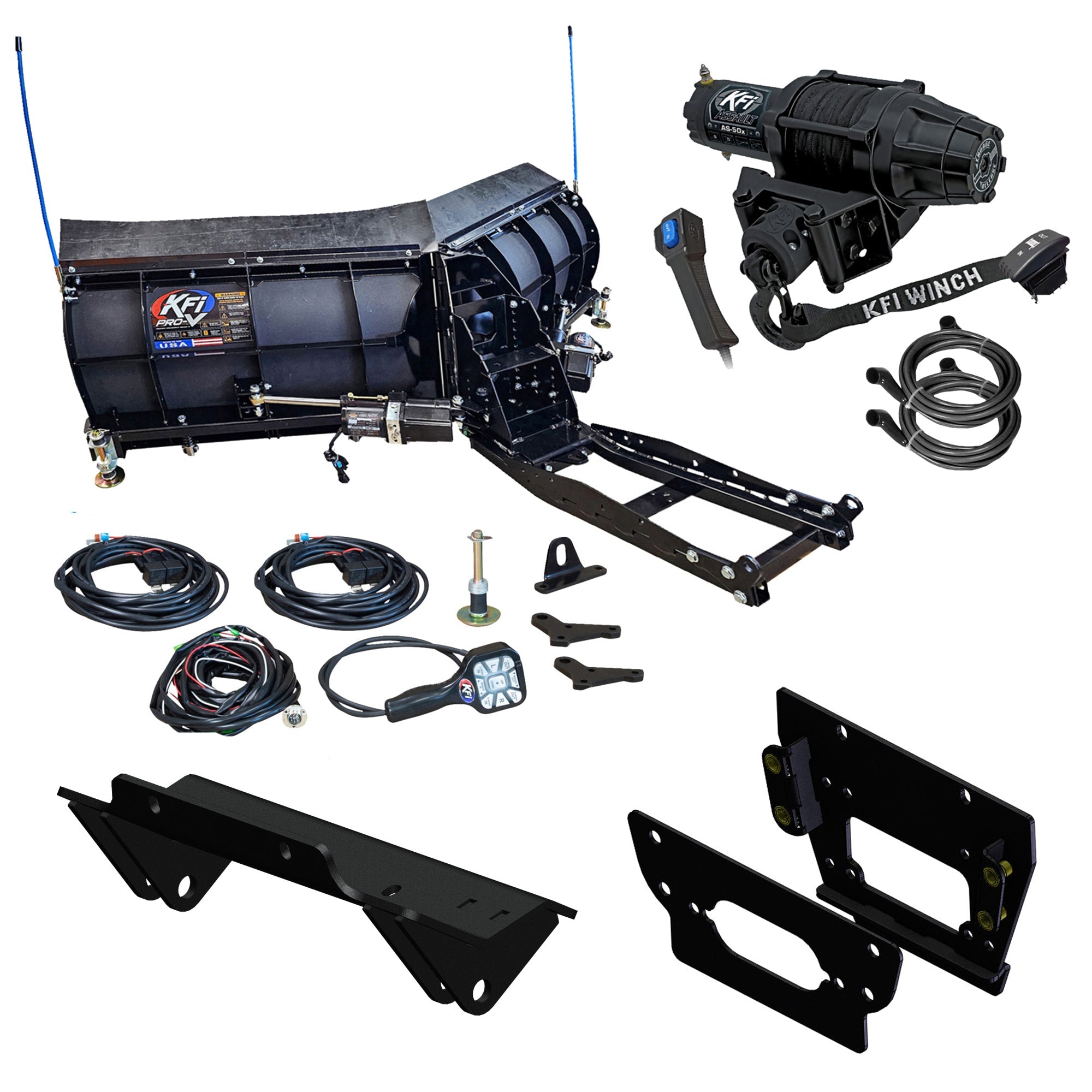 KFI 80" Pro-V Snowplow Kit fits Kawasaki Teryx KRX 1000 & KRX 4 1000 - MojoMotoSport.com