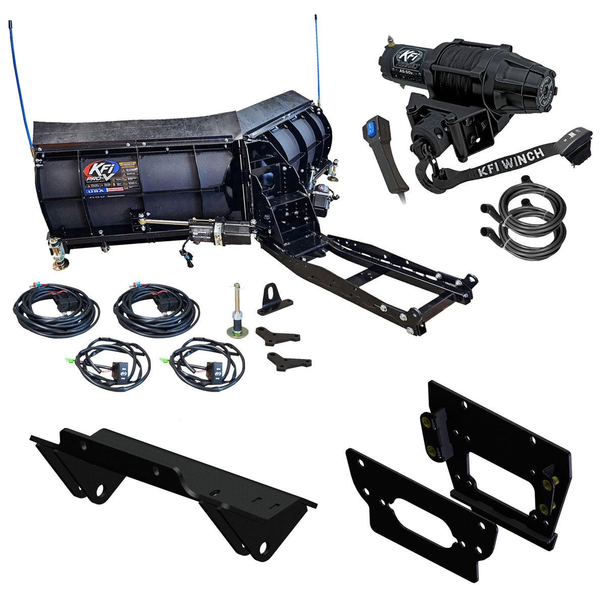 KFI 80" Pro-V Snowplow Kit fits Kawasaki Teryx KRX 1000 & KRX 4 1000 - MojoMotoSport.com