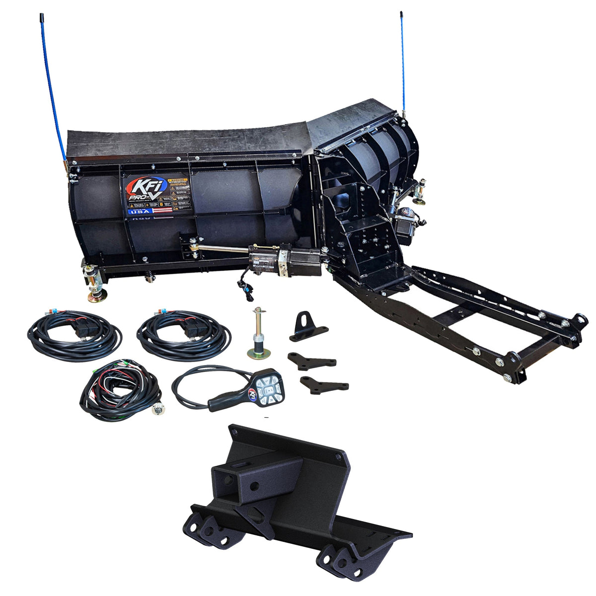 KFI 80" Pro-V Snowplow Kit Polaris Ranger XP 1000 High Lifter & Waterfowl/Big Game Edition - MojoMotoSport.com