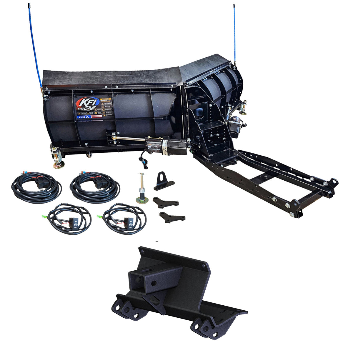 KFI 80" Pro-V Snowplow Kit Polaris Ranger XP 1000 High Lifter & Waterfowl/Big Game Edition - MojoMotoSport.com