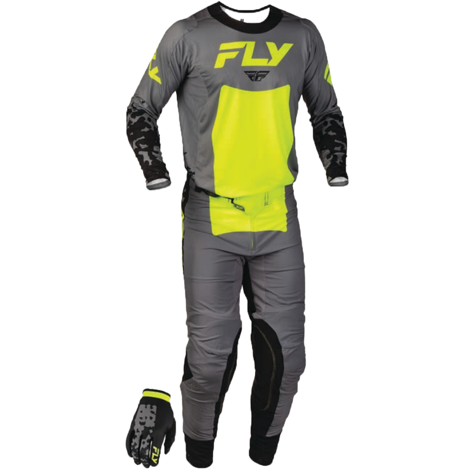 Fly Racing 2027 Lite Flake Gearset - Grey/Hi-Vis/Black