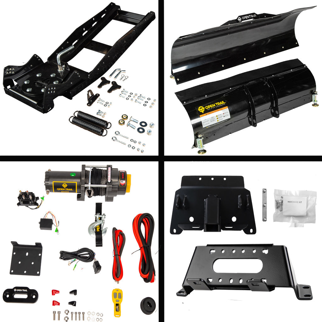 Open Trail Snowplow Kit Polaris fits most 400 - 800 & EV Ranger Midsize & Fullsize Models - MojoMotoSport.com