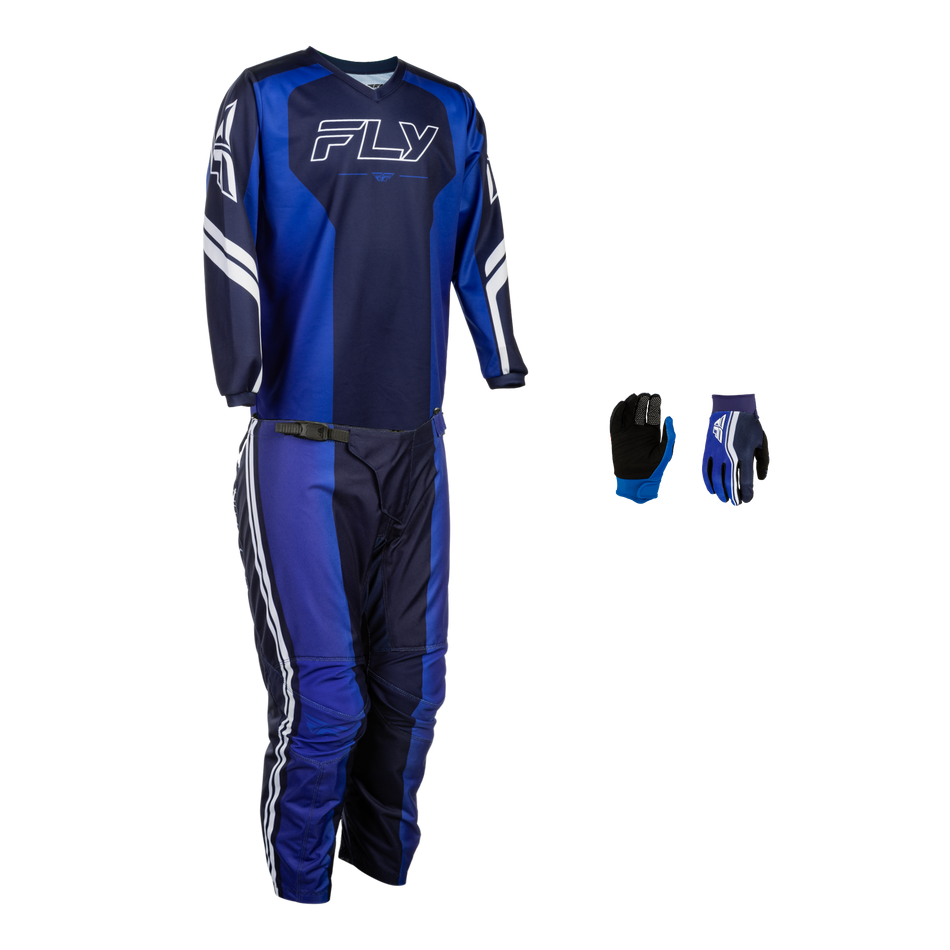 Fly Racing Youth F-16 Raze Gearset - Navy/Blue/White