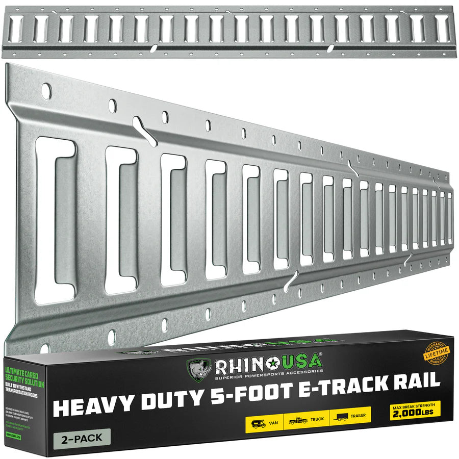 Rhino USA 5' E-Track Tie-Down Rails (2-Pack) | TD-ETRAIL5-2PK