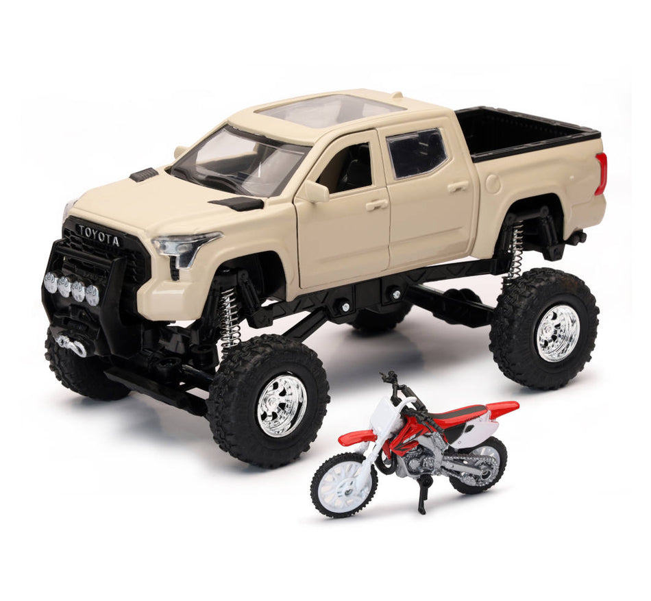 New-Ray 1:32 Scale Toyota Tundra Pick Up & Honda Bike Replica Set
