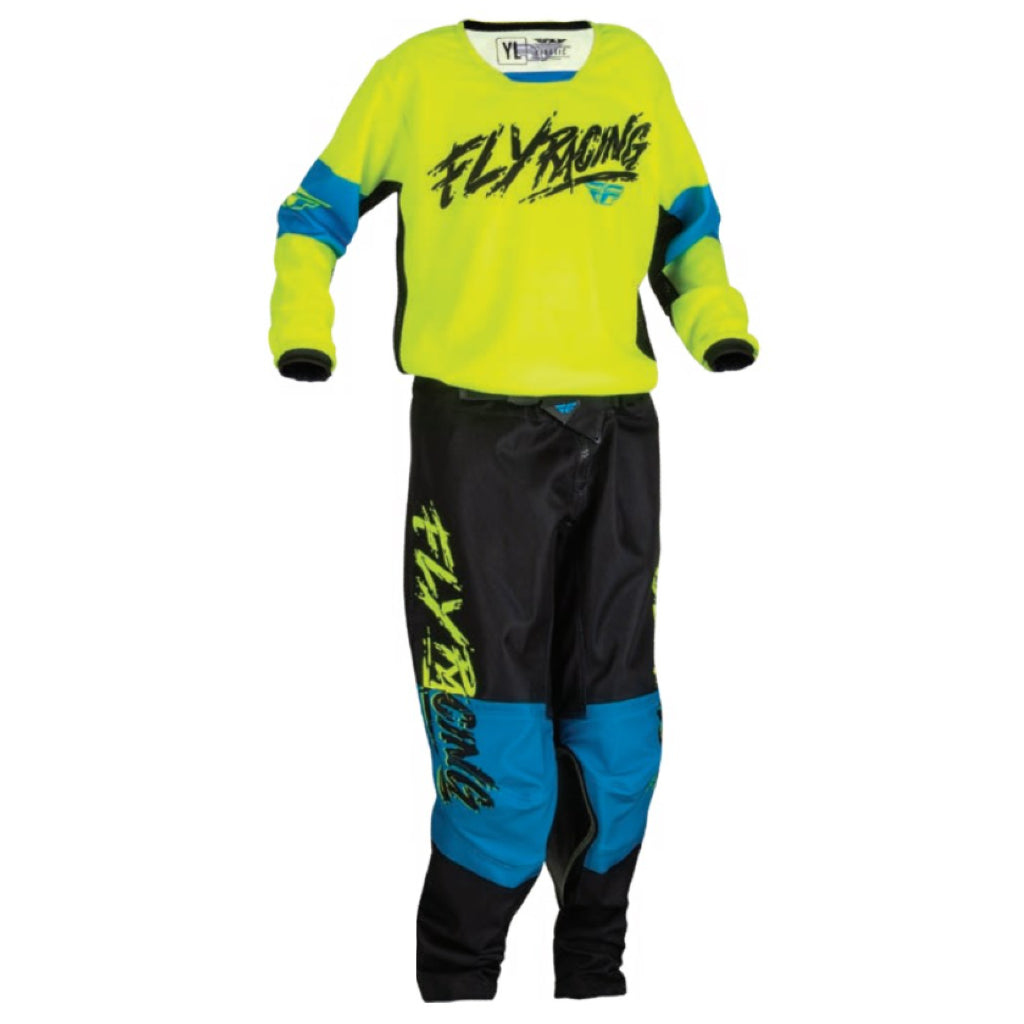 Fly Racing Youth Kinetic Khaos R/G/H 2024 Jersey/Pants Kit