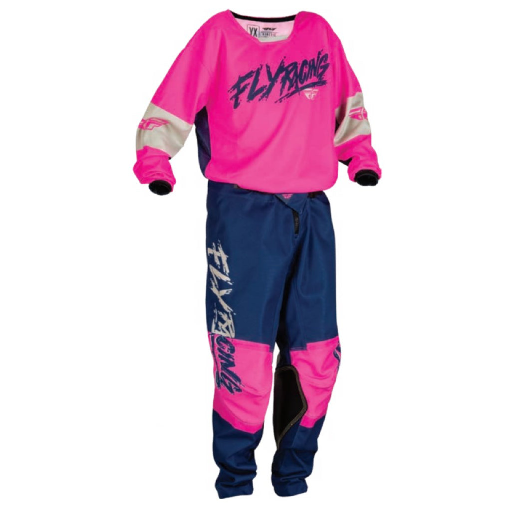 Fly Racing Youth Kinetic Khaos B/P/O 2024 Jersey/Pants Kit