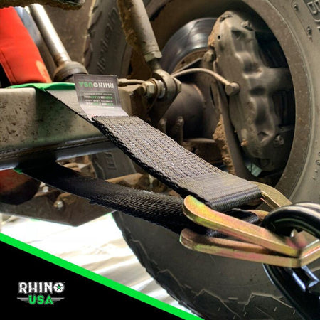 Rhino USA Axle Tie Down Straps (4-Pack) 2In X 38In - Green